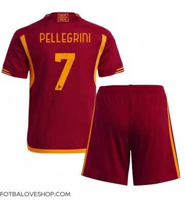AS Roma Lorenzo Pellegrini #7 Dětské Domácí Dres 2023-24 Krátký Rukáv (+ trenýrky)